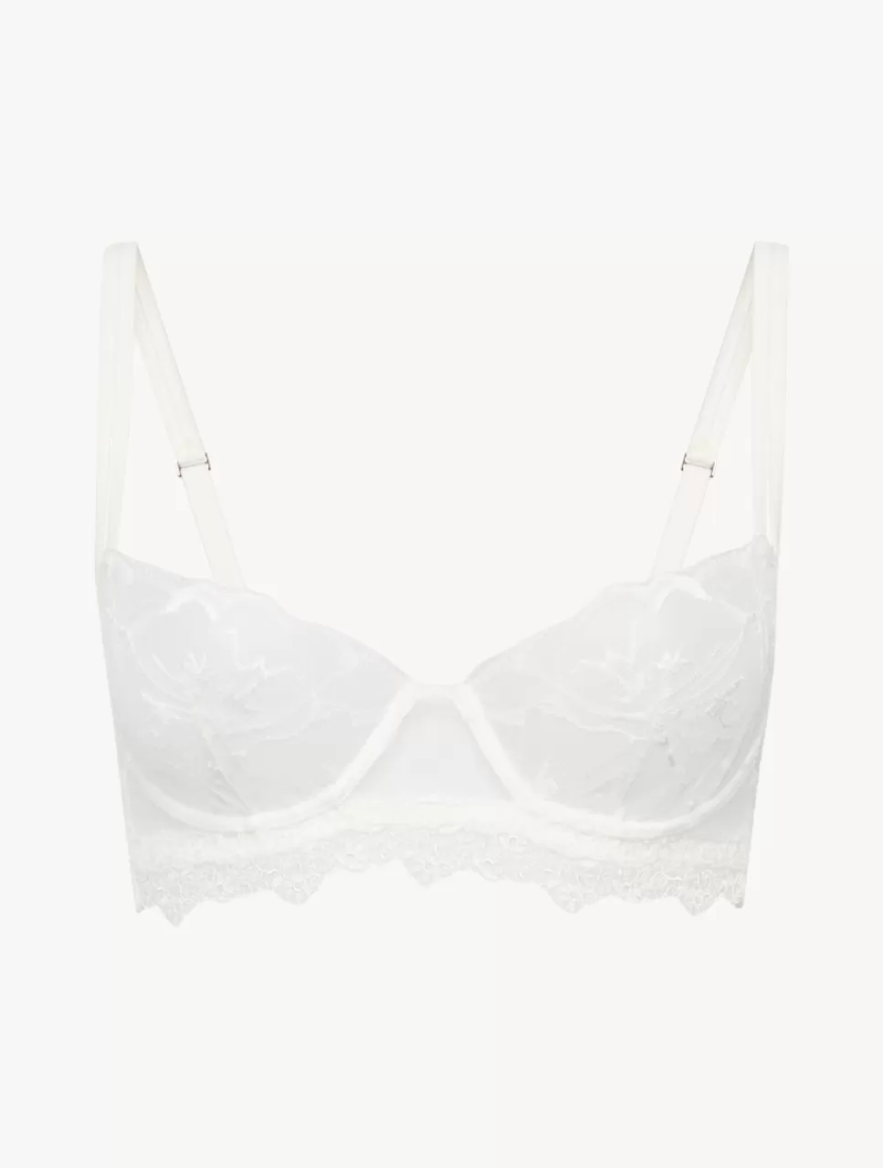 La Perla Sujetador Balconette Con Encaje Leavers De Color Hueso White Discount