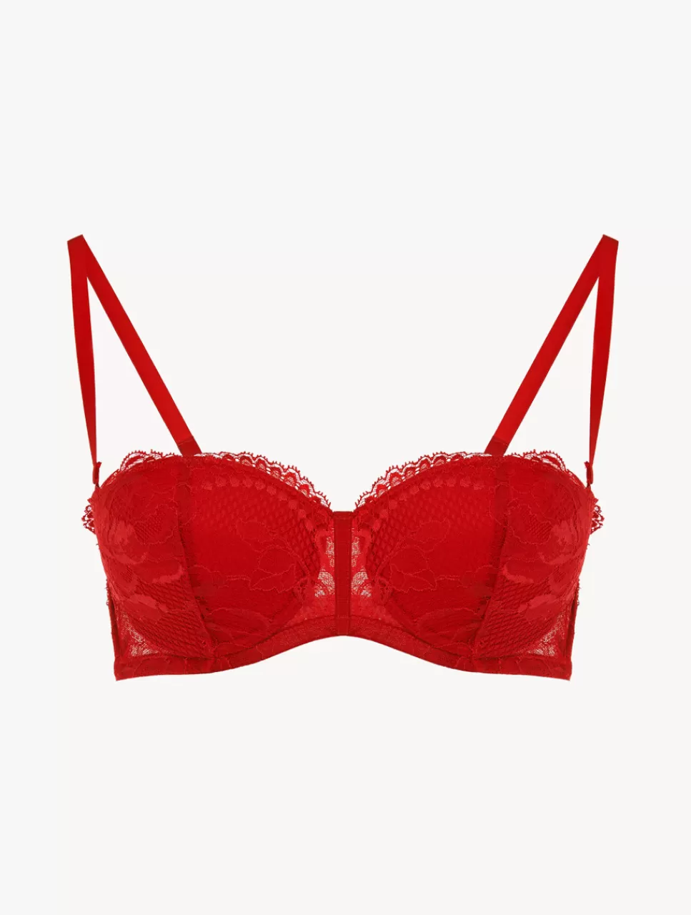 La Perla Sujetador Bandeau De Encaje Rojo Red Outlet