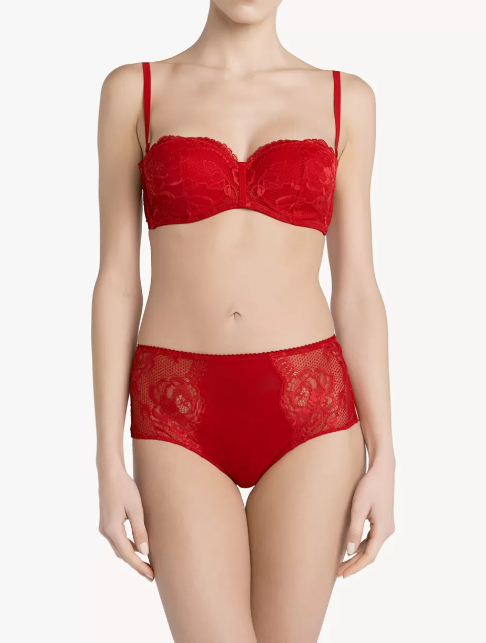 La Perla Sujetador Bandeau De Encaje Rojo Red Outlet