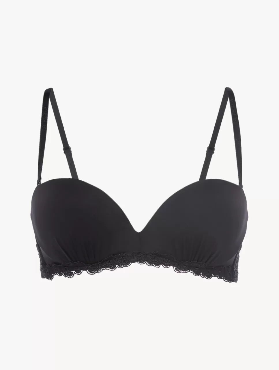 La Perla Sujetador Bandeau De Lycra Con Tul Bordado Negro Black Fashion
