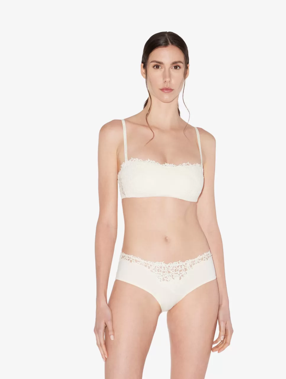 La Perla Sujetador Bandeau Sin Aros Con Macramé Blanquecino Blancoroto New