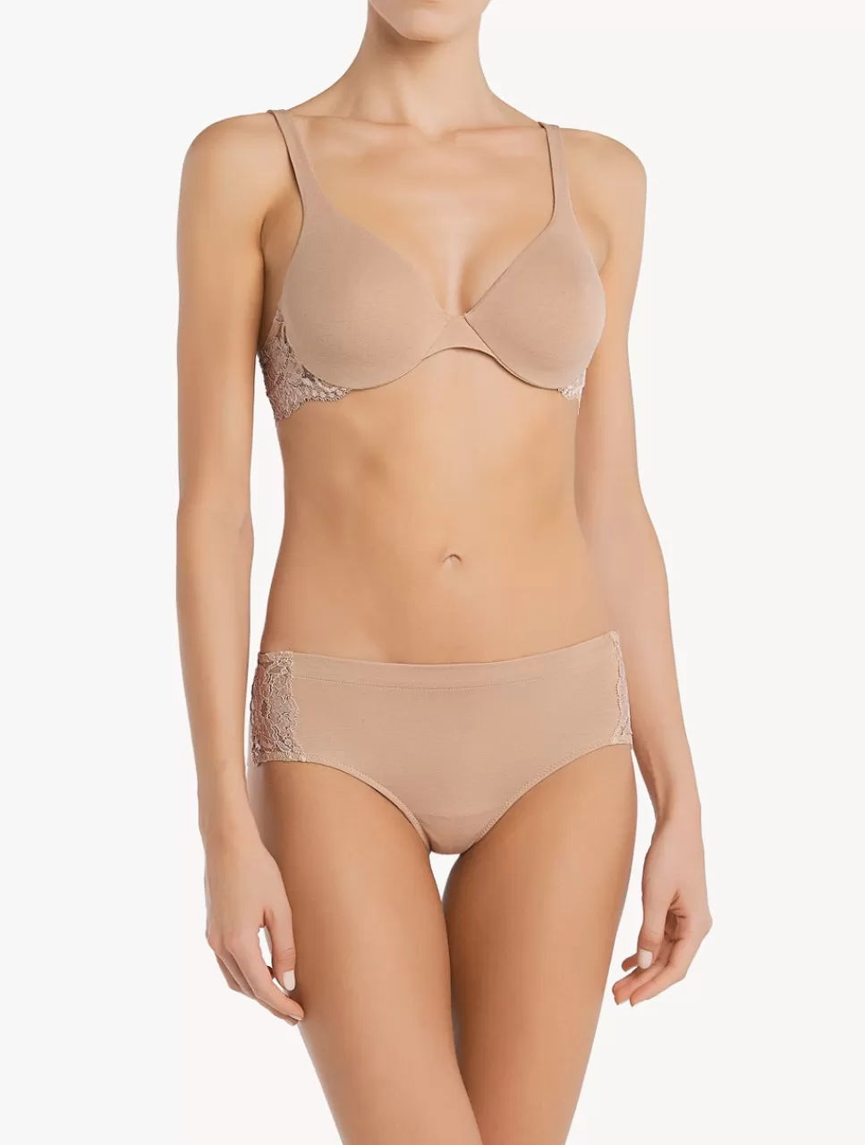 La Perla Sujetador Con Aros De Encaje Y Algodón Natural Nude Sale