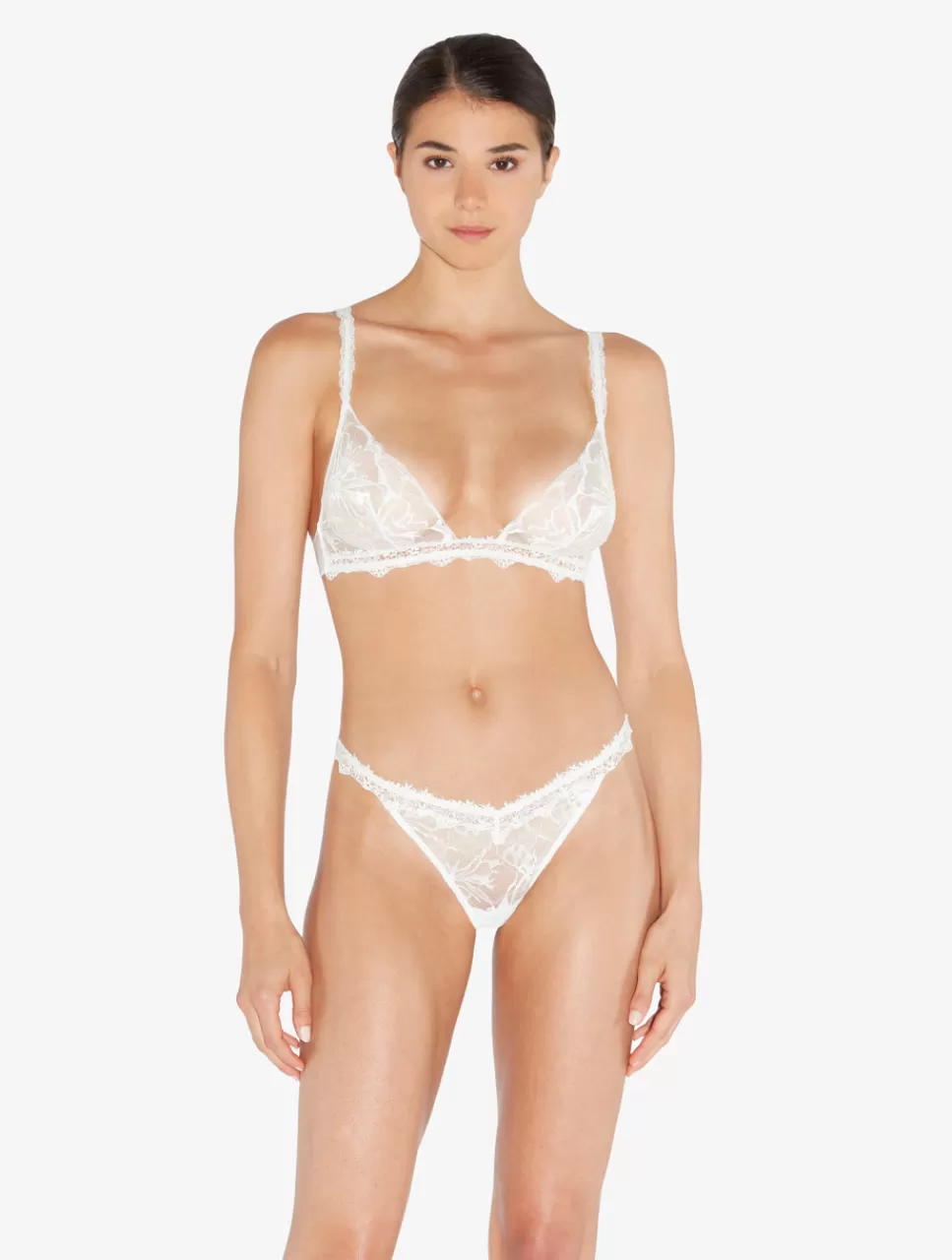 La Perla Sujetador De Triángulo Con Encaje Leavers De Color Hueso White Fashion