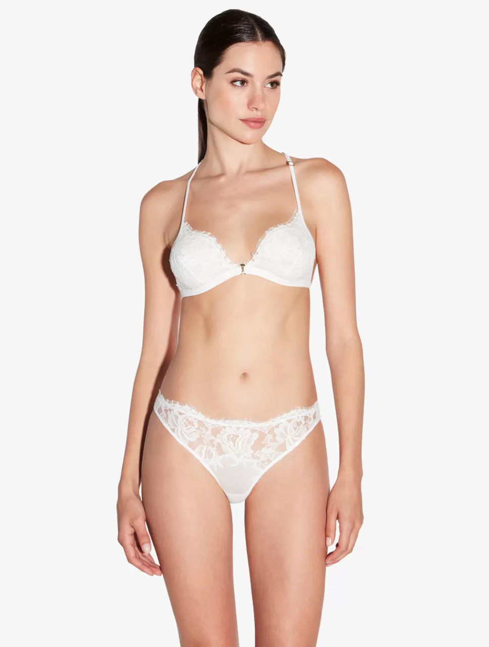 La Perla Sujetador De Triángulo Suave Con Encaje Leavers De Algodón De Color Roto Blanco Sale