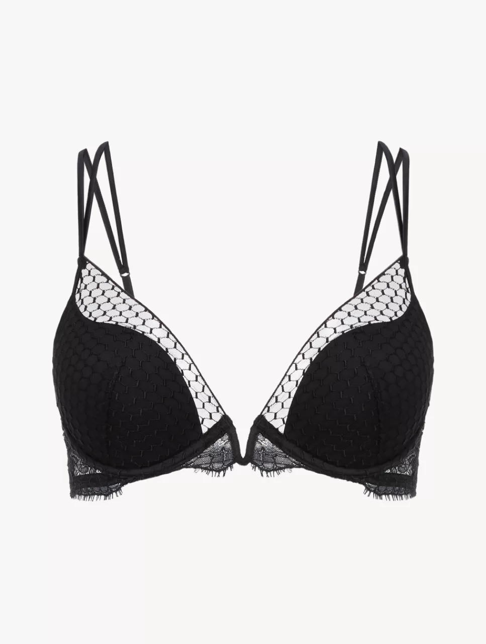 La Perla Sujetador Push Up Con Aro Y Encaje Leavers Negro Online