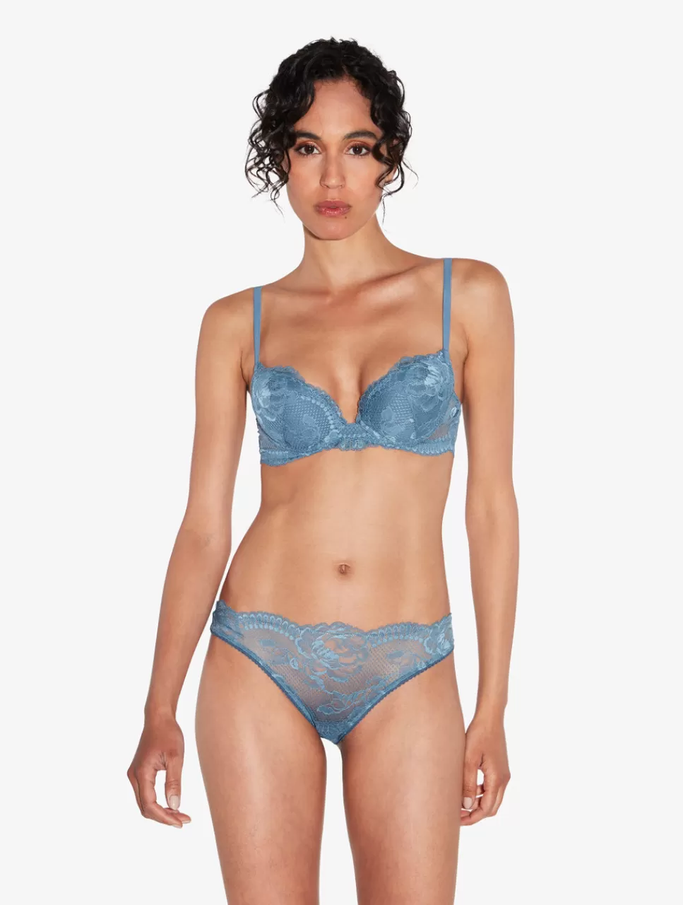 La Perla Sujetador Push-up De Encaje Azul Oscuro Dark_Blue Clearance