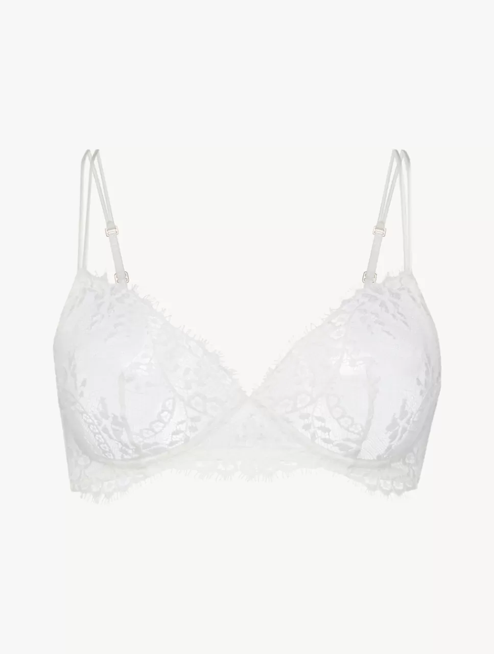 La Perla Sujetador Sin Aros Blanquecino De Encaje Leavers White Discount