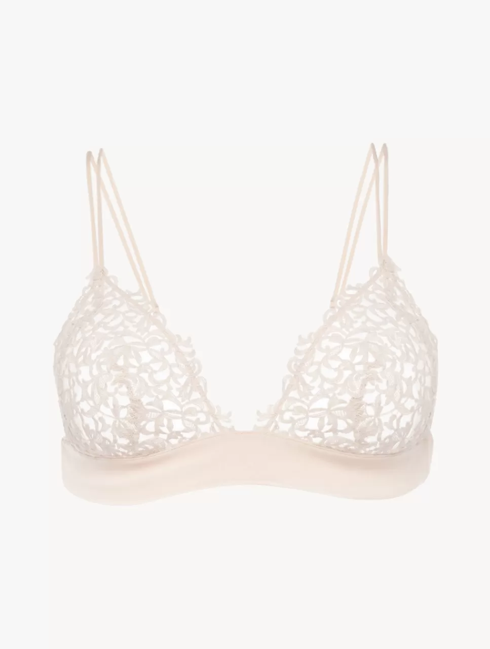 La Perla Sujetador Triangular Beige Rosado Con Macramé RoseBeige Sale