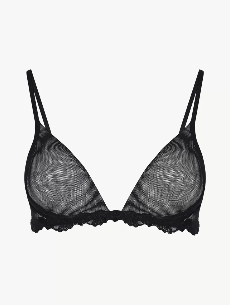 La Perla Sujetador Triangular De Tul Elástico Negro Transparente Black Sale