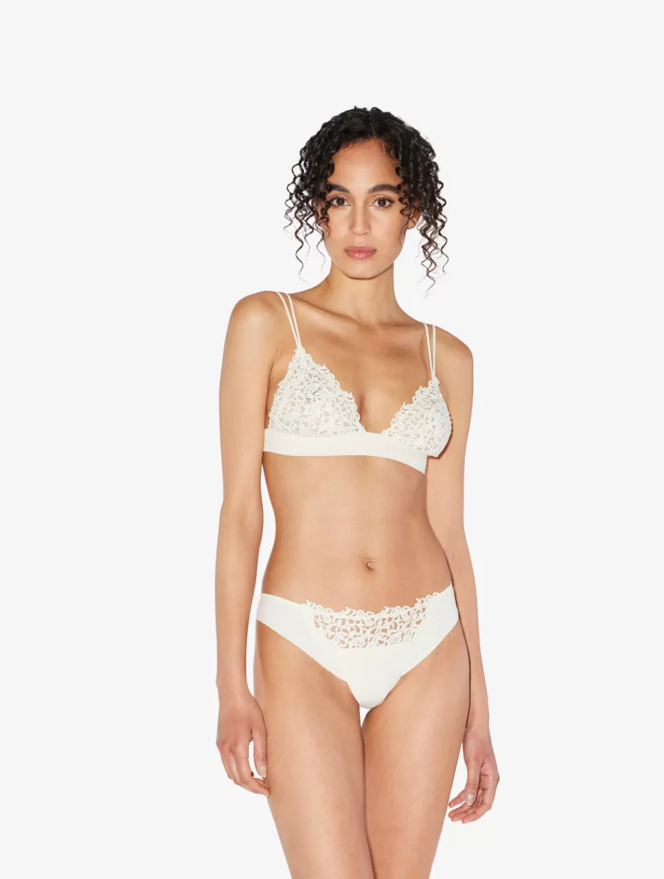 La Perla Tanga Blanquecino Con Macramé OffWhite Online