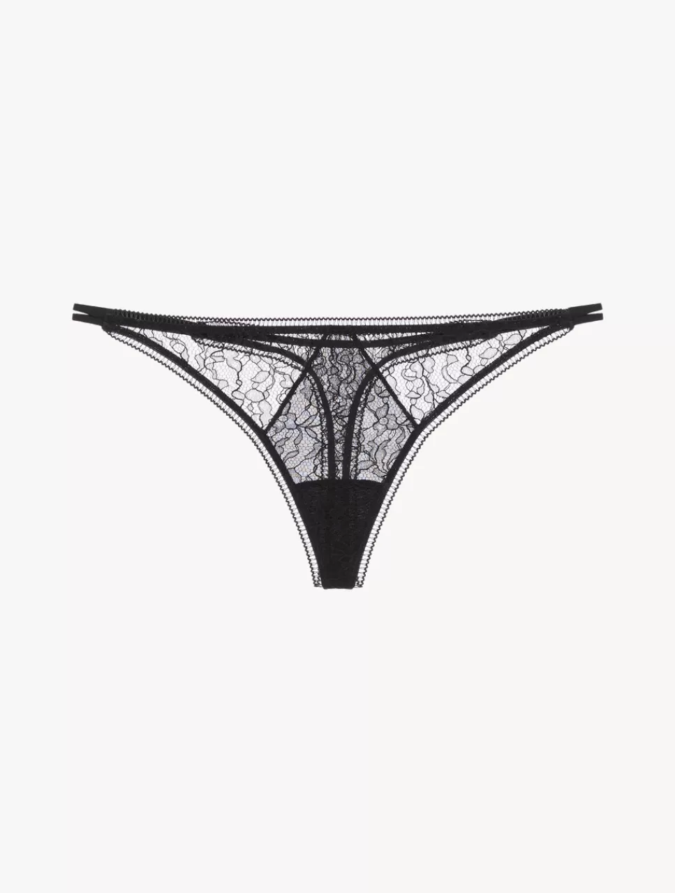 La Perla Tanga Con Encaje De Color Ónix Negro Cheap