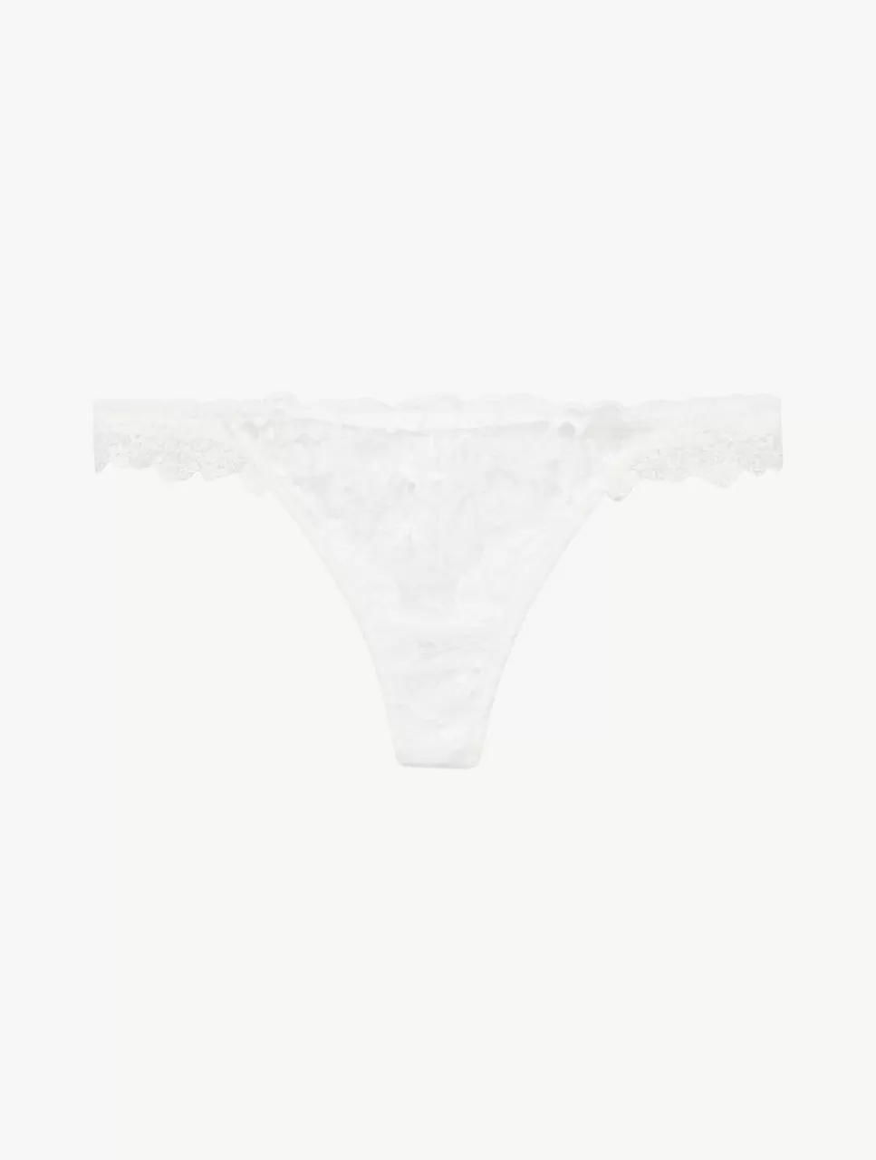 La Perla Tanga Con Encaje Leavers De Color Hueso White Outlet