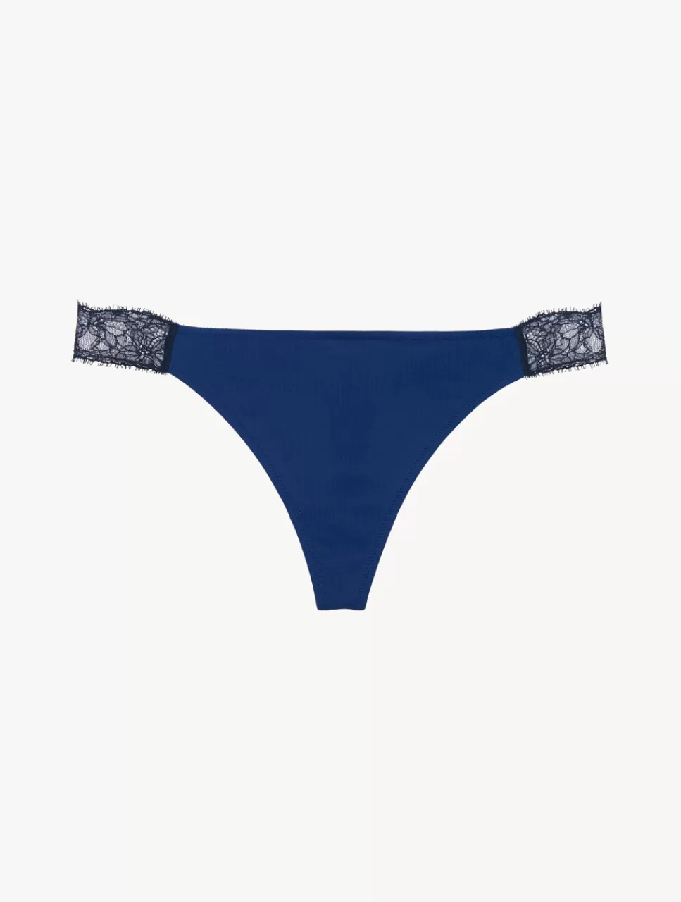 La Perla Tanga De Encaje En Azul Y Negro Blue Online