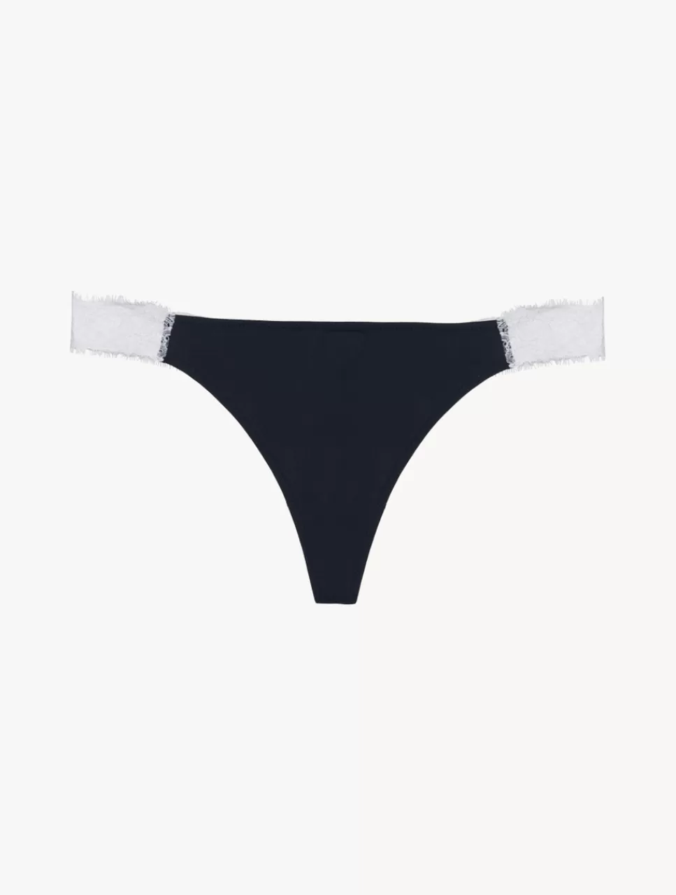 La Perla Tanga De Encaje En Negro Y Blanquecino Black Outlet