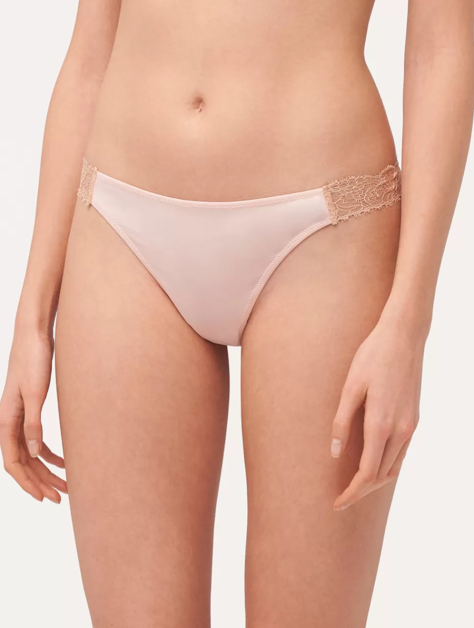 La Perla Tanga De Encaje En Rosa Empolvado Y Arena Powderpink Flash Sale