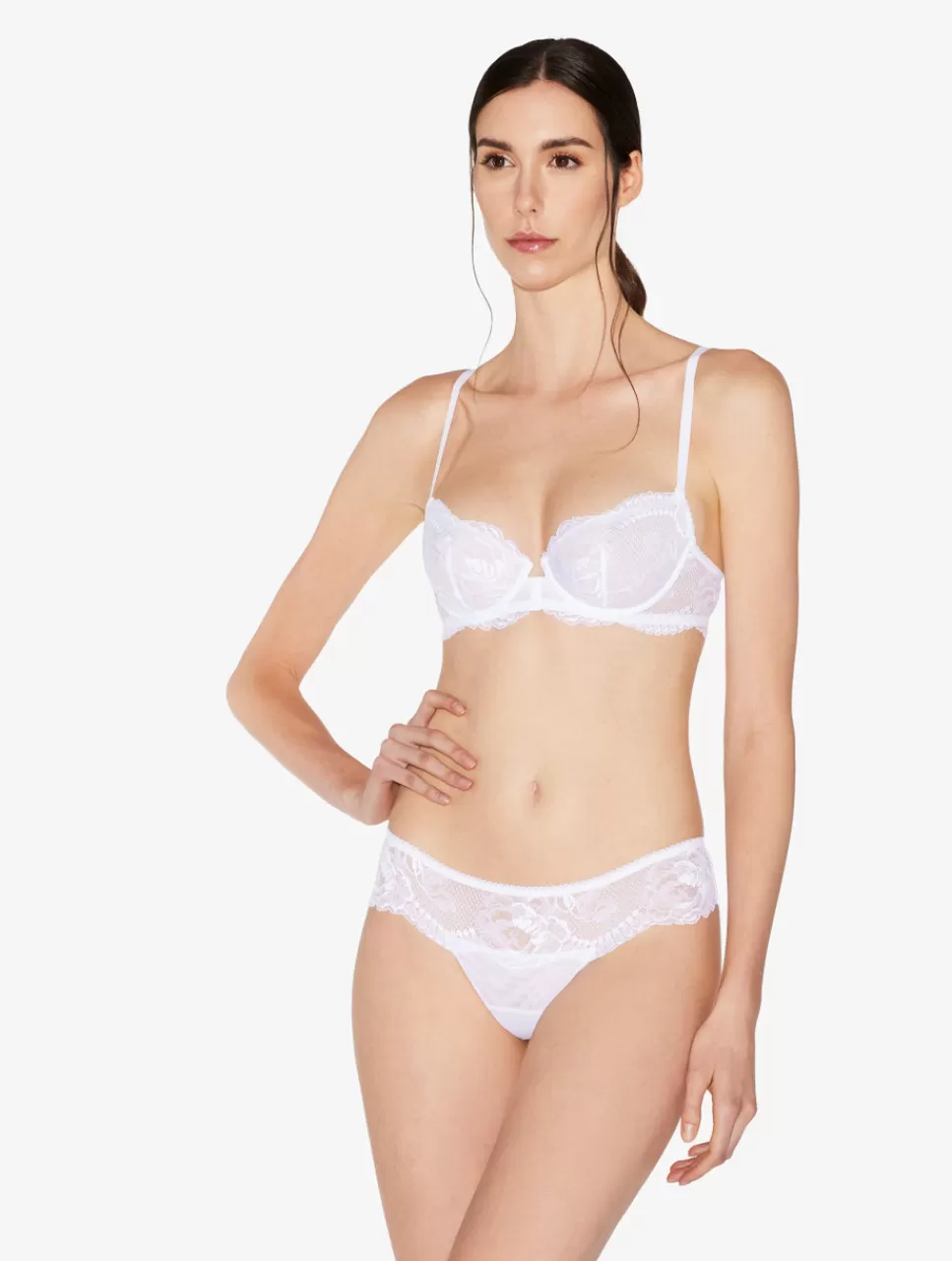 La Perla Tanga De Encaje Leavers Stretch Blanco White Best Sale