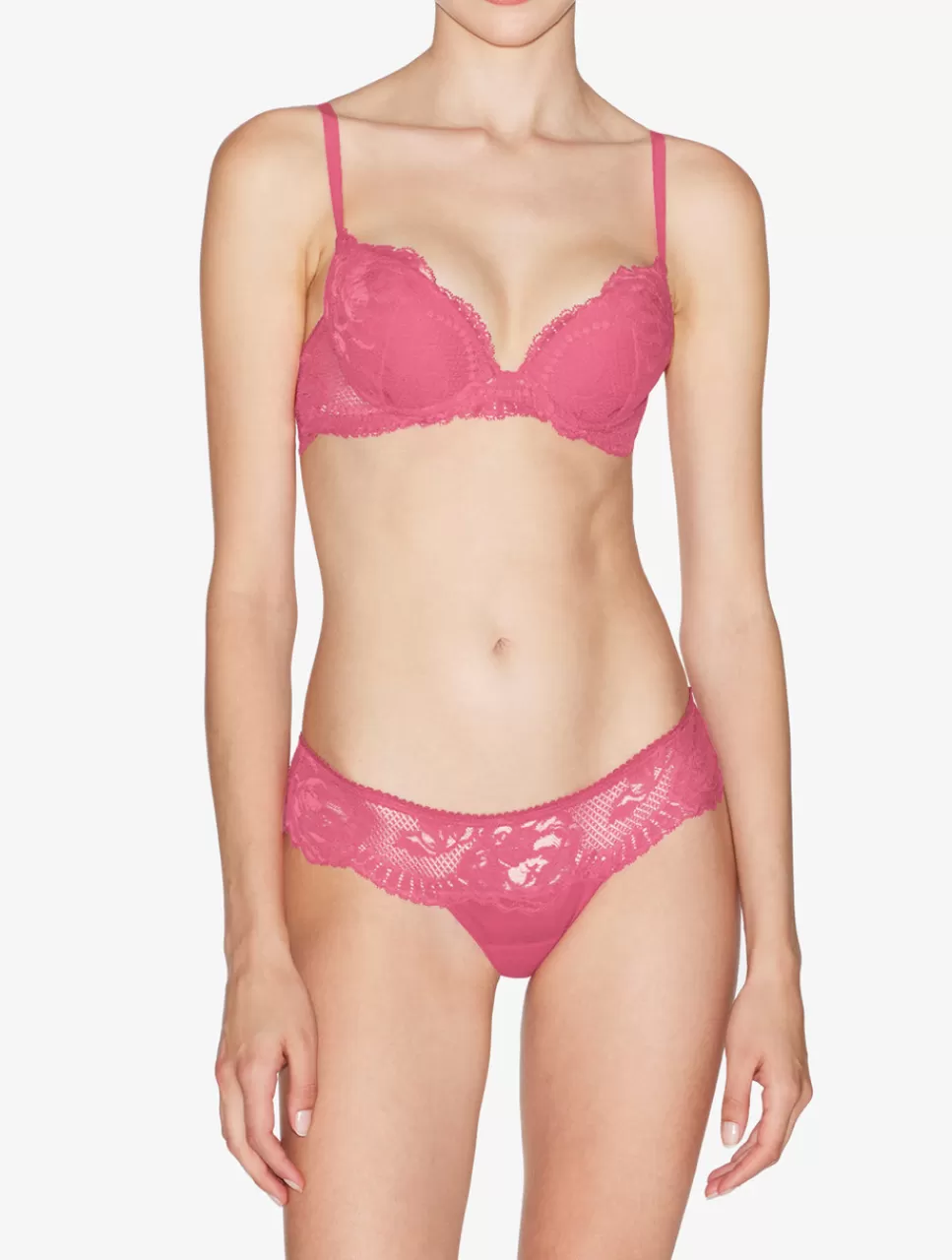 La Perla Tanga De Encaje Leavers Stretch Wild Orchid Rosado Flash Sale