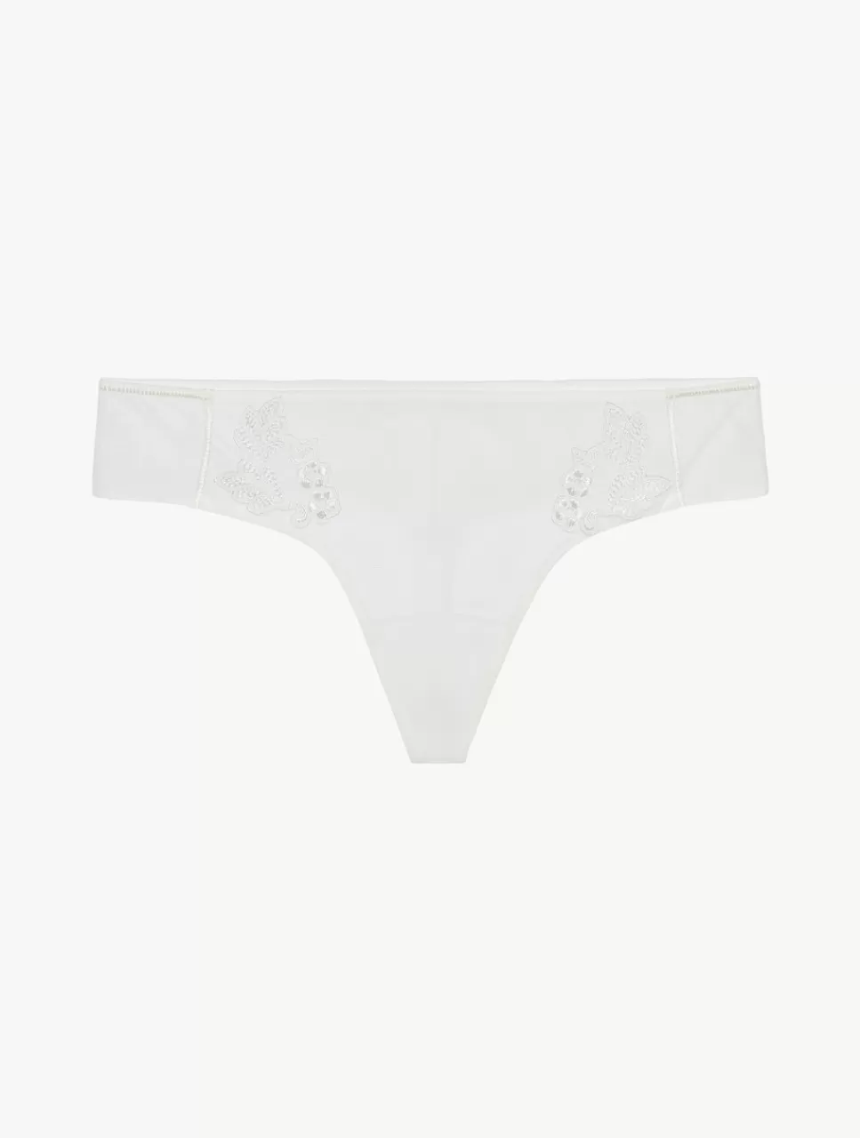 La Perla Tanga De Tul Blanquecino Bordado Transparente Off-White Best