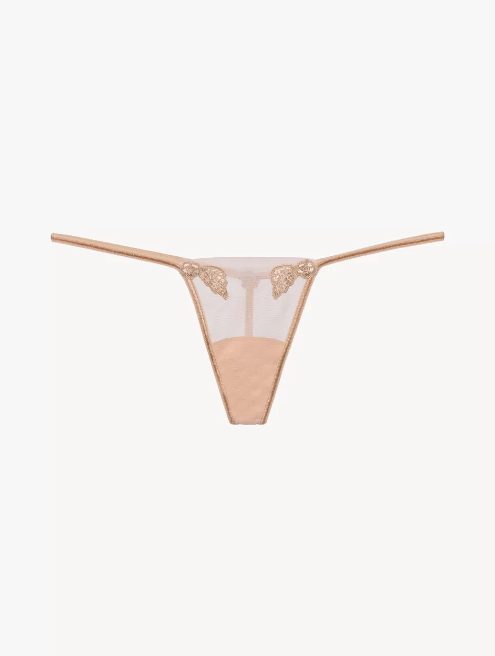 La Perla Tanga De Tul Elástico Arena Transparente Nude Cheap