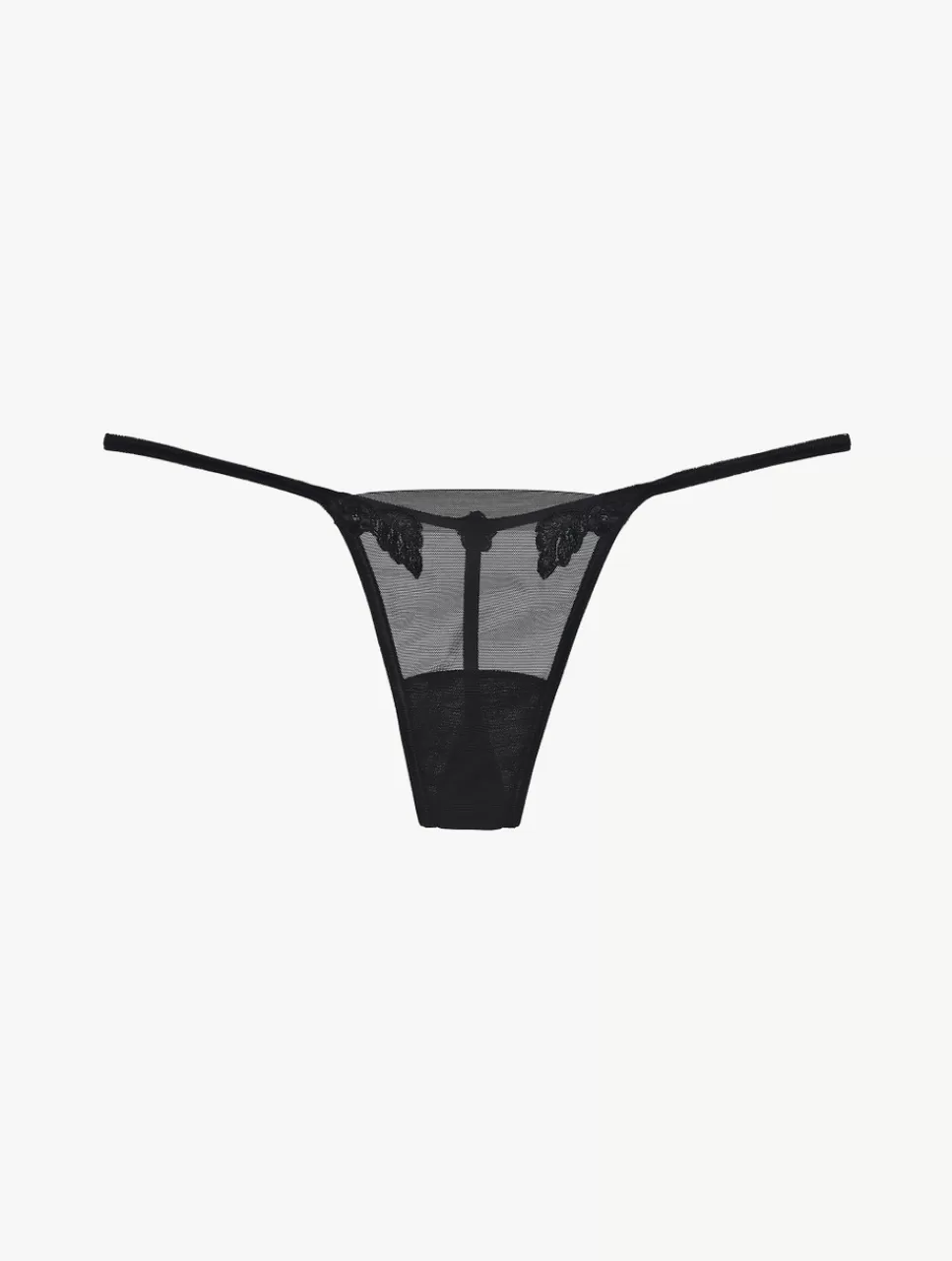 La Perla Tanga De Tul Elástico Negro Transparente Black Store