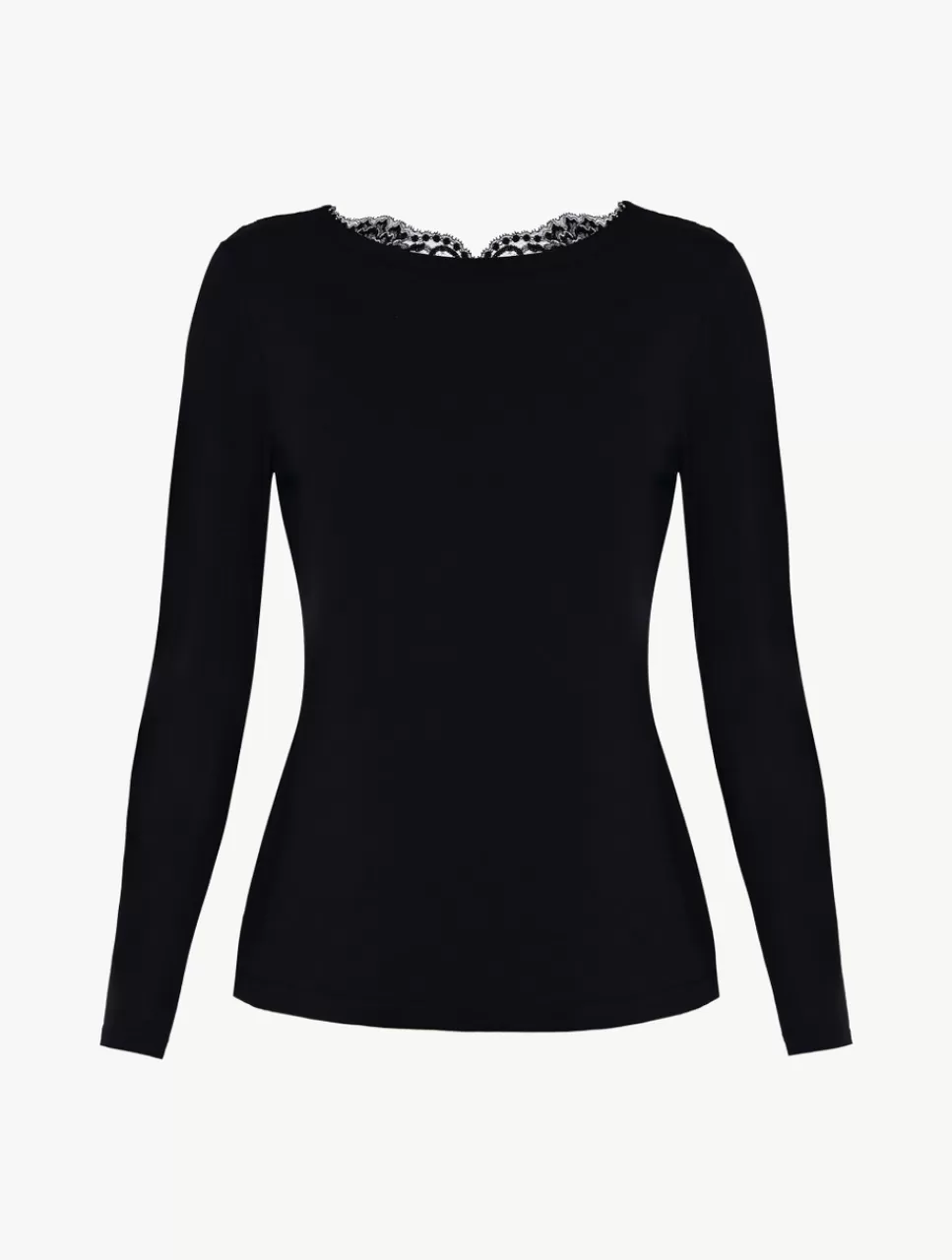 La Perla Top De Manga Larga De Algodón Negro Black Fashion