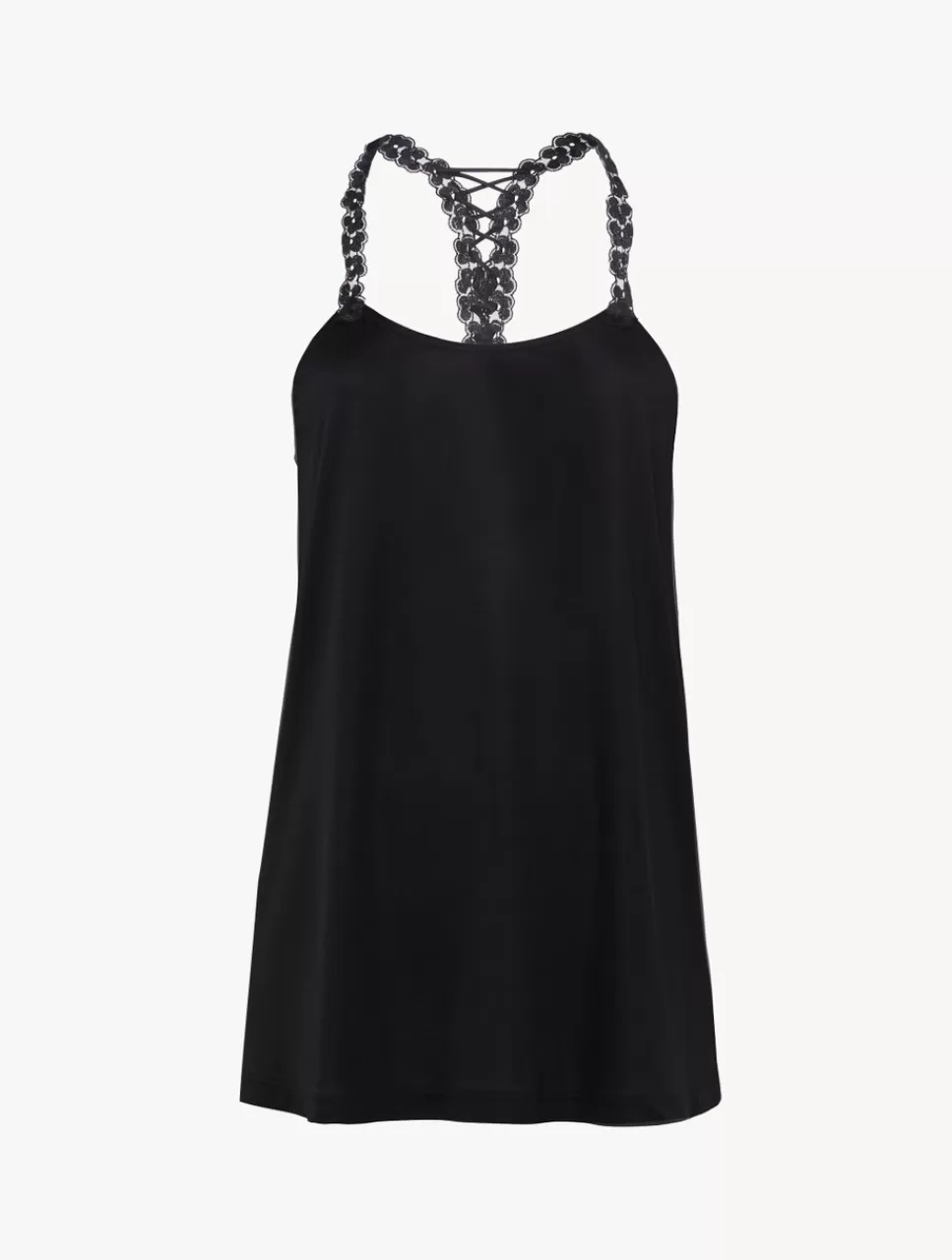 La Perla Top De Modal Con Tul Bordado Negro Black Fashion