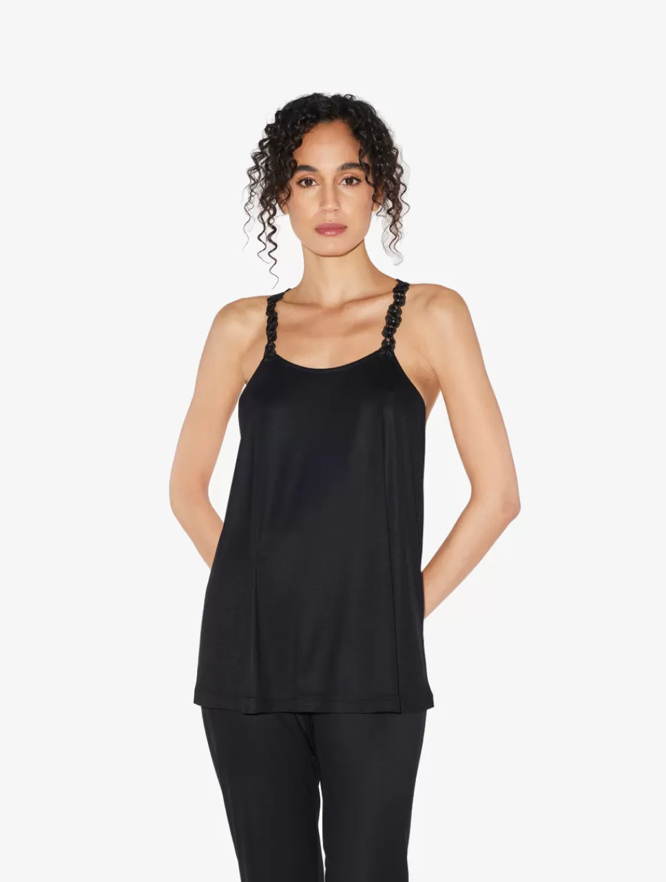 La Perla Top De Modal Con Tul Bordado Negro Black Fashion