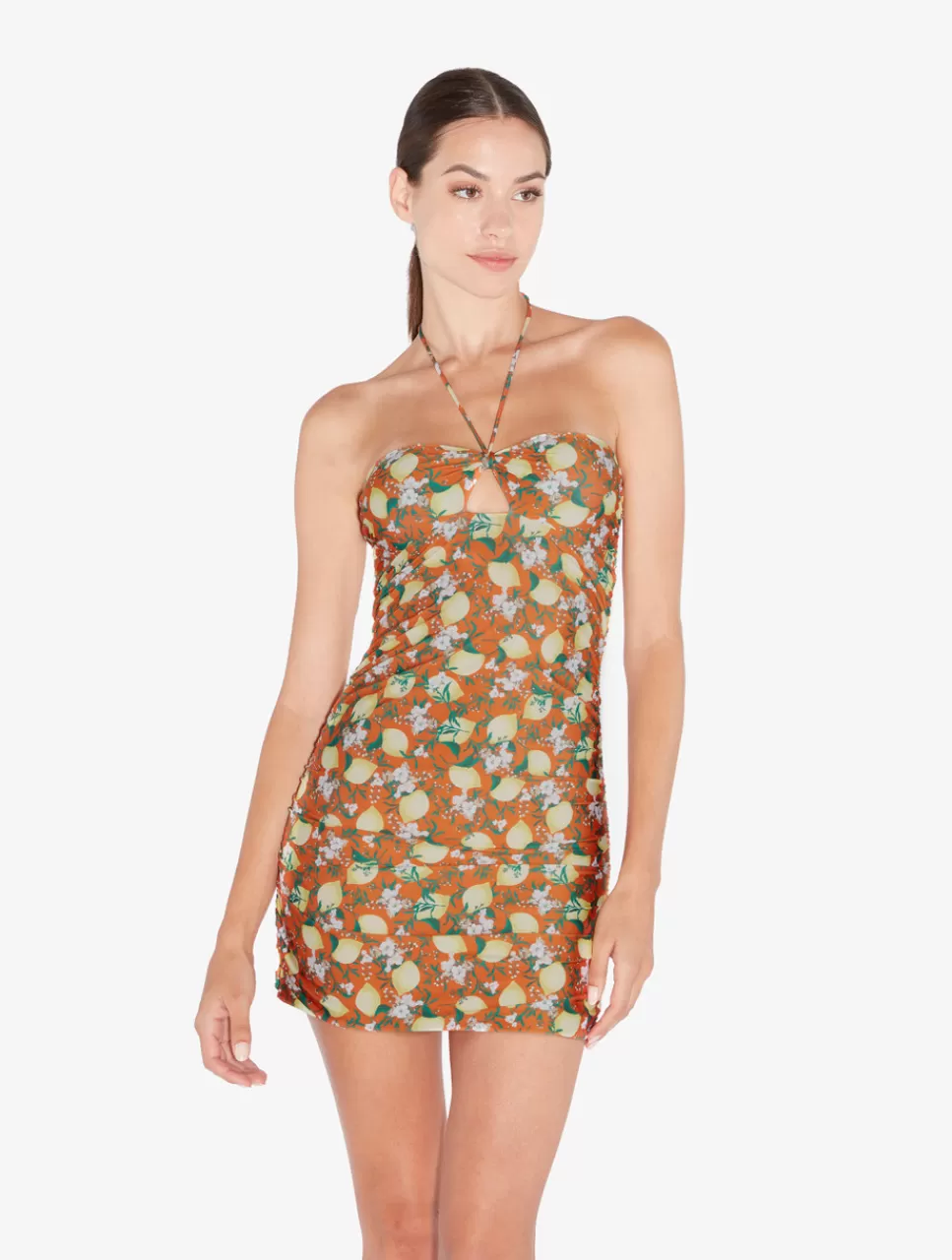La Perla Vestido Corto Estampado De Color Naranja Hot