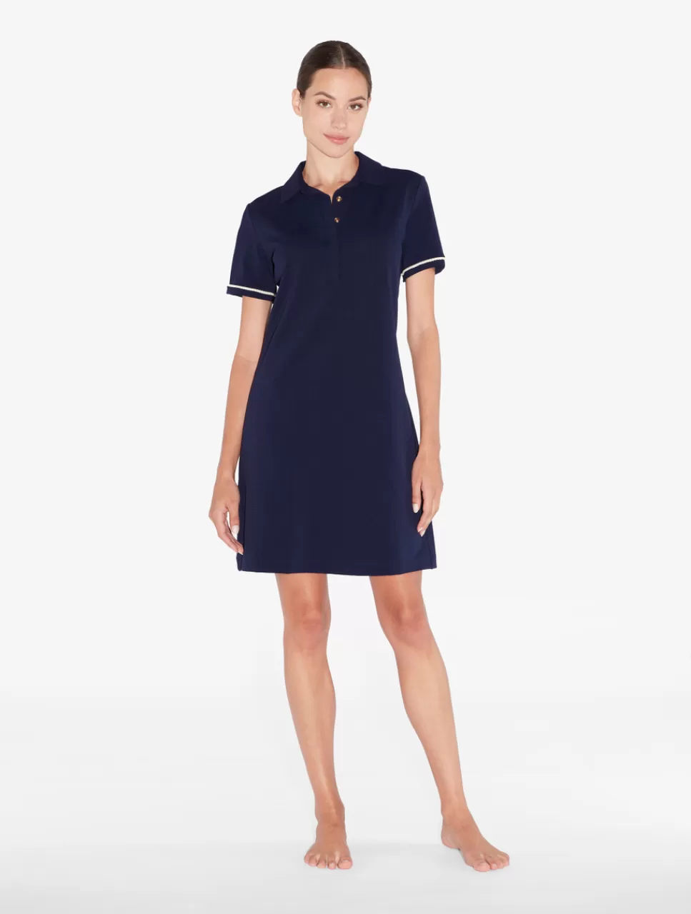 La Perla Vestido Polo Con Monograma Marino Azul Cheap