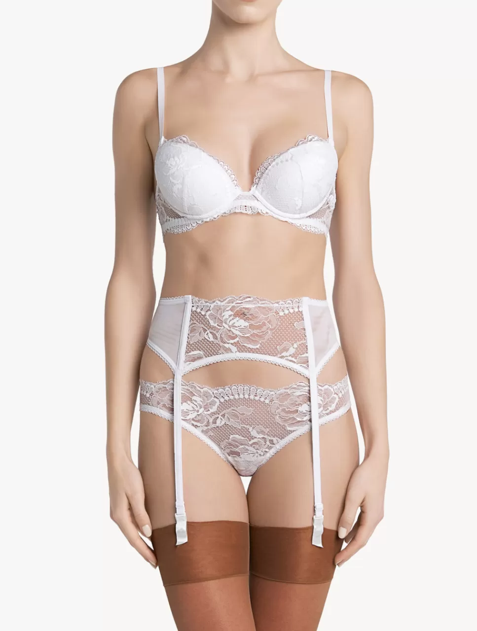 La Perla Lace Suspender Belt White Store